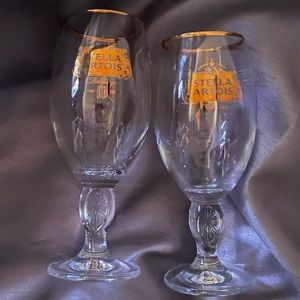 Set of 2  Stella Artois beer glasses